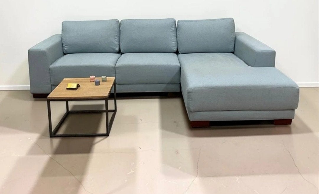 Canapé convertible IKEA Friheten – bleu clair – 250 €, Enlèvement ou Envoi, Comme neuf, Bleu, IKEA