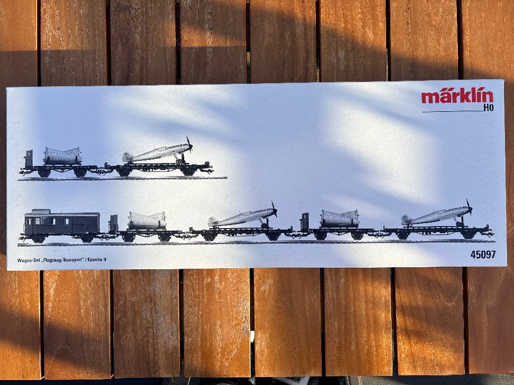 Märklin 45097 - Coffret de wagons « Transport d'avions », Analogique, Courant alternatif, Wagon, Comme neuf