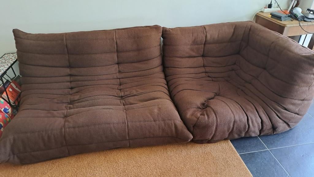 Ligne Roset Togo 2 zit en hoek bruin, Huis en Inrichting, Ophalen