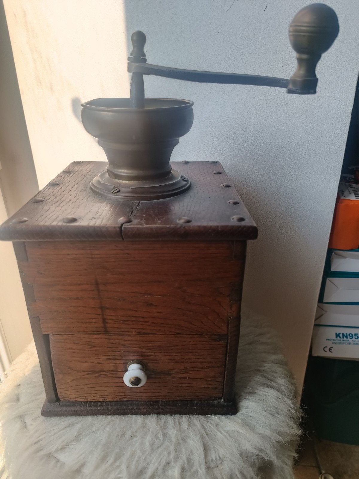 Moulin à café F.W. EHL modèle vers 1900 - 1915, Antiquités & Art, Envoi