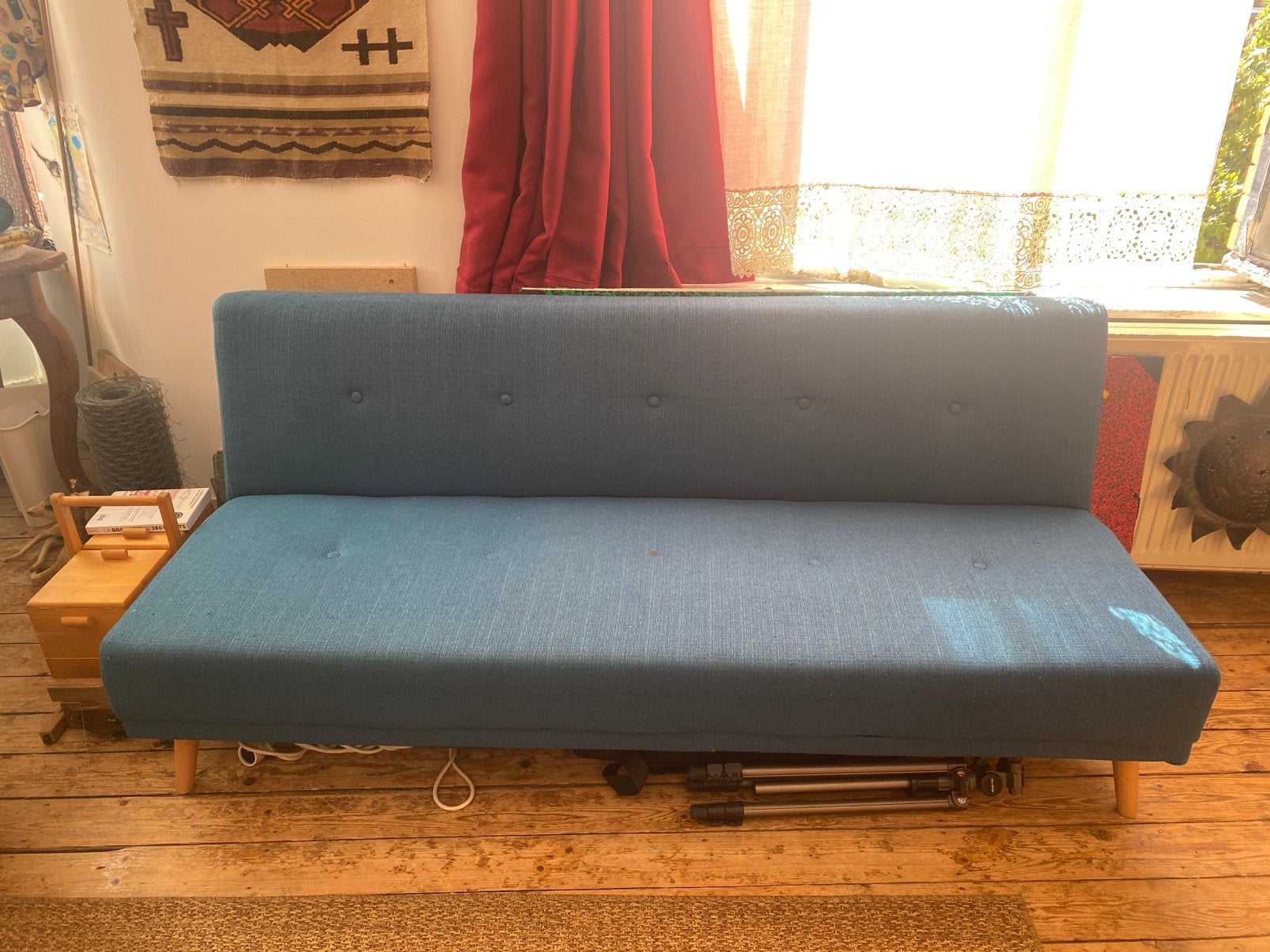 Gratuit * Donner * canapé convertible la redoute bleu canard, Maison & Meubles, Enlèvement