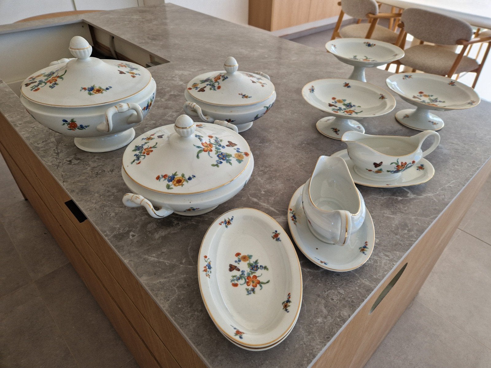 retro servies stukken, Ophalen