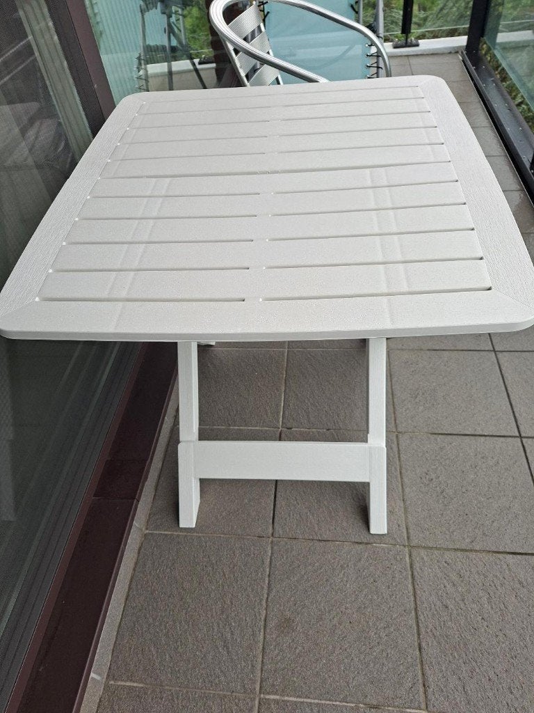 Terrastafel   wit nieuw, Jardin & Terrasse, Tables de jardin, Enlèvement, Neuf, Carré, Synthétique