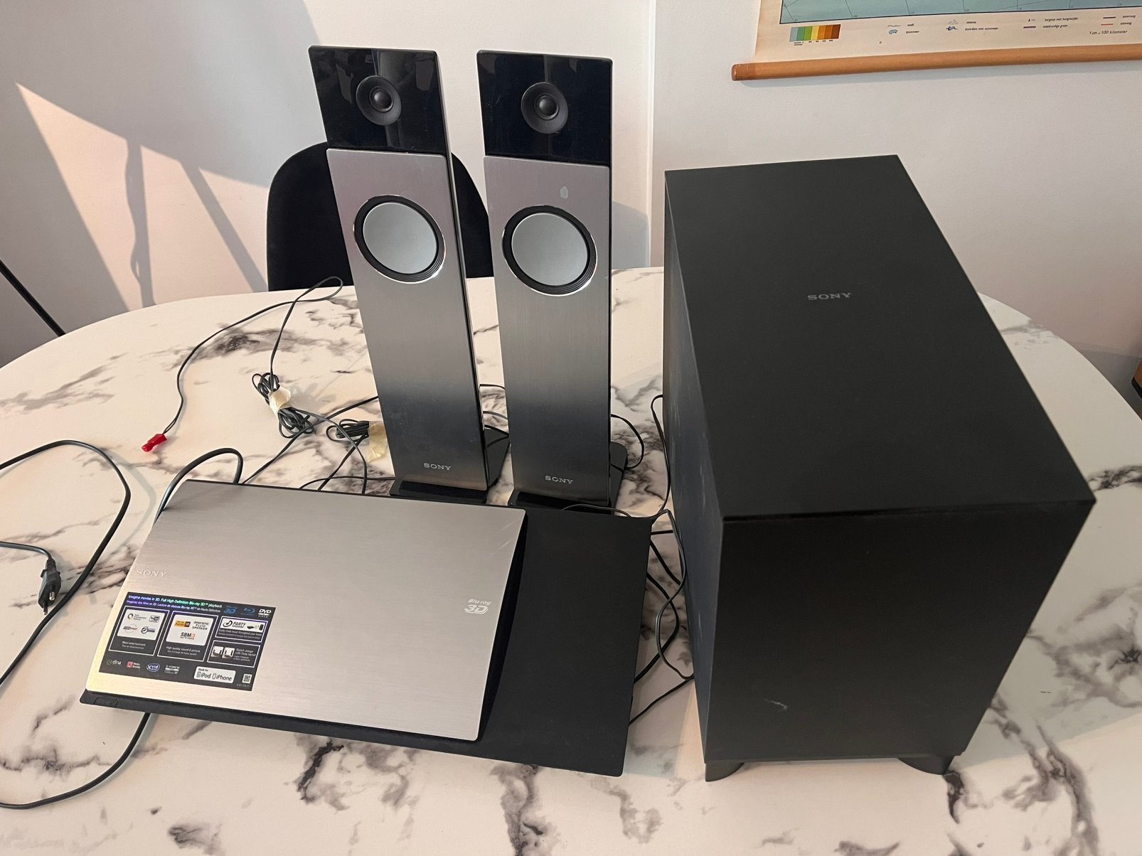 Dvd / Blu-ray speler met home cinema set Sony, Ophalen, Zo goed als nieuw, Sony
