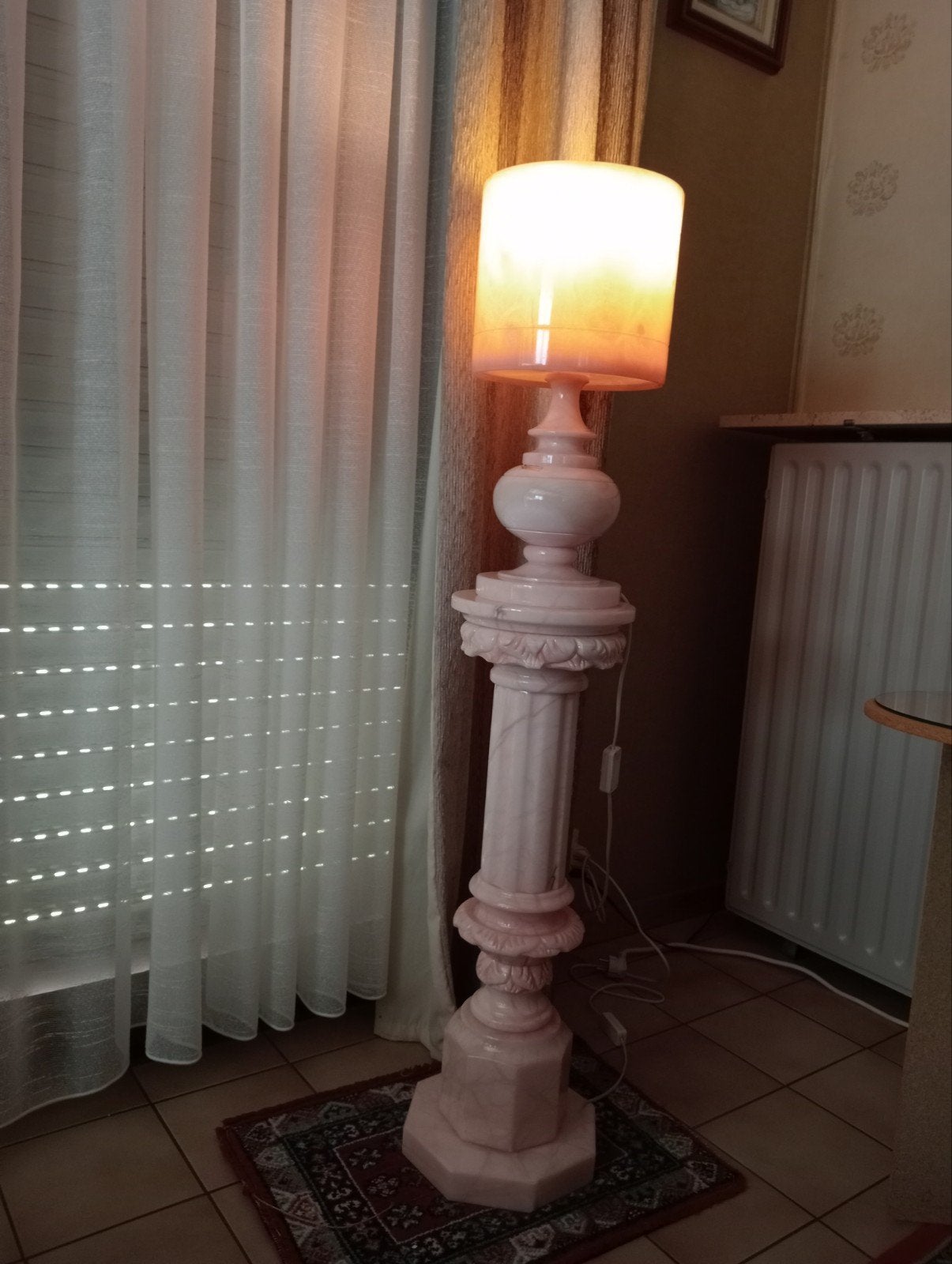 Lamp in roze marmer, Ophalen