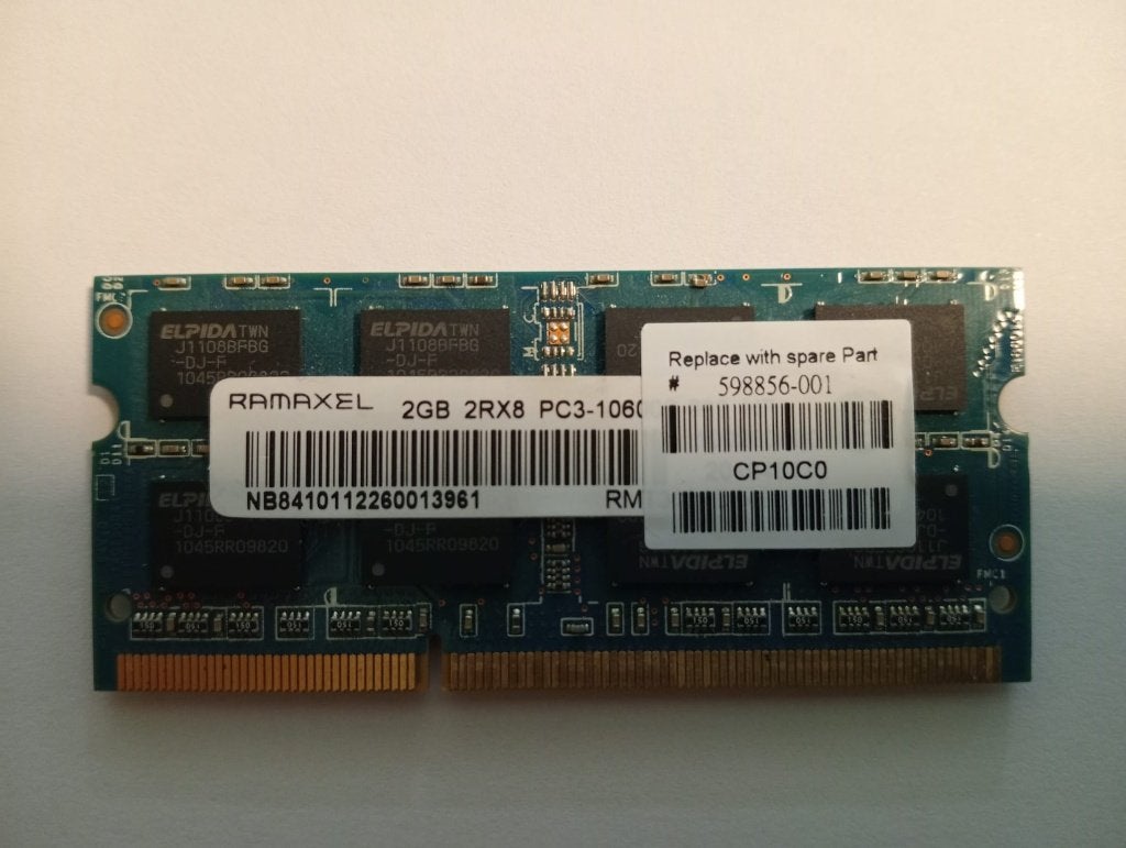 RAM portable DDR3 2 Go Ramaxel (réf. HP 598856-001), Informatique & Logiciels, Reconditionné, DDR3, Enlèvement, 2 GB