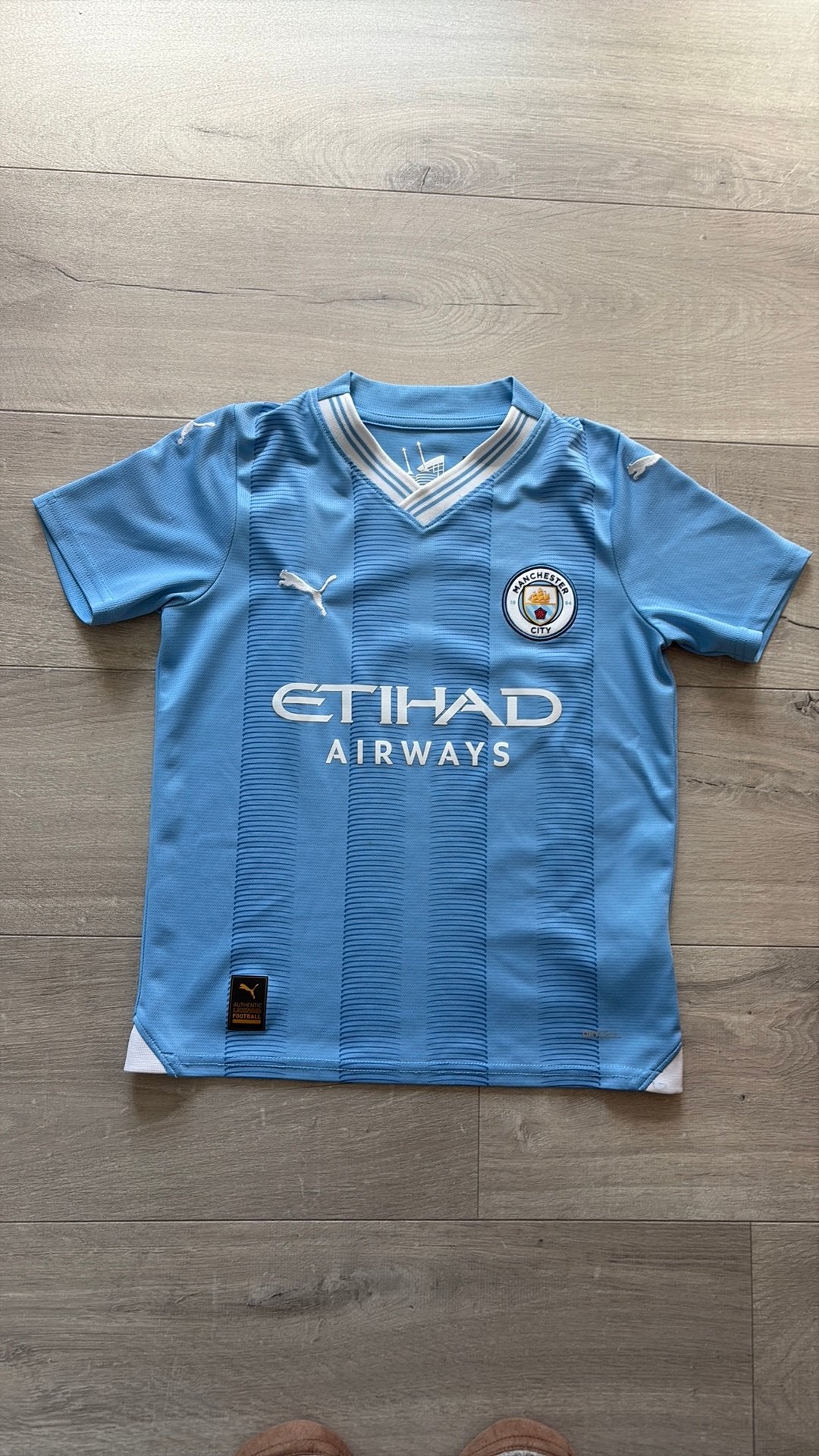 Authentiek voetbal T-shirt Manchester City, Sport en Fitness, Voetbal, Ophalen of Verzenden, Zo goed als nieuw, Shirt