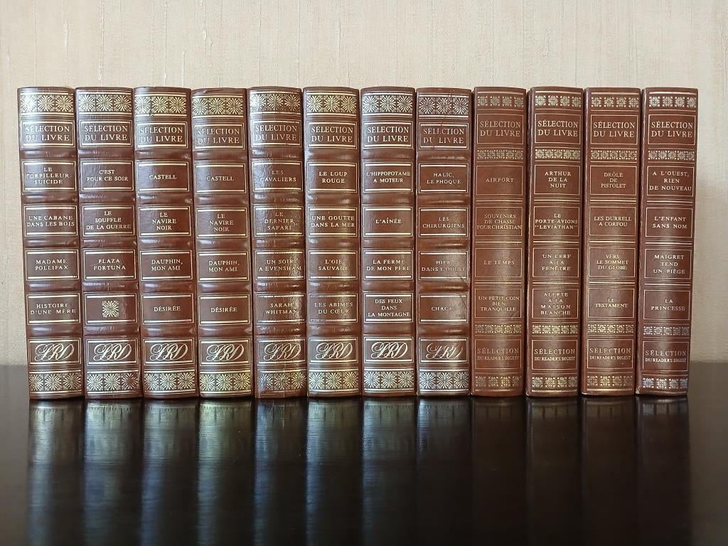 12 tomes reliés cuir - Collect° Sélection du livre - 1€pièce, Enlèvement, Utilisé, Sélection du livre