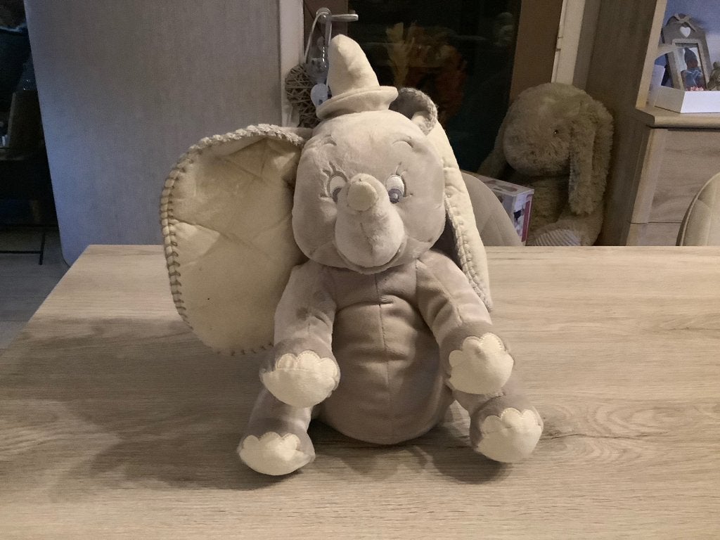 Disney Dumbo pluche character (38 cm), Gebruikt, Disney, Grijs, Ophalen of Verzenden