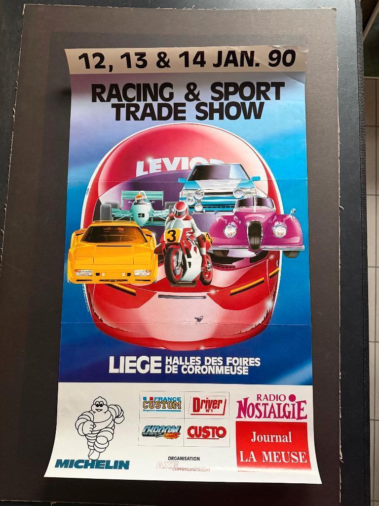 Affiche Liège Racing show 1990 Halles des Foires - Michelin, Enlèvement ou Envoi, Voitures