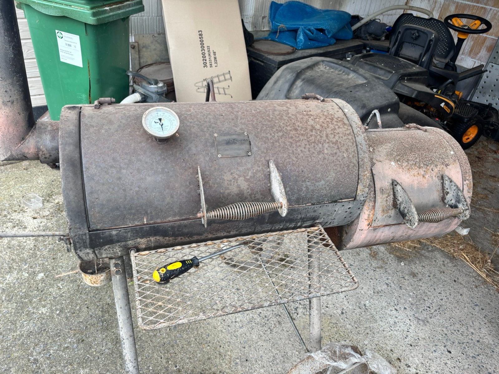 Oklahoma bbq, Tuin en Terras, Houtskoolbarbecues, Ophalen, Gebruikt