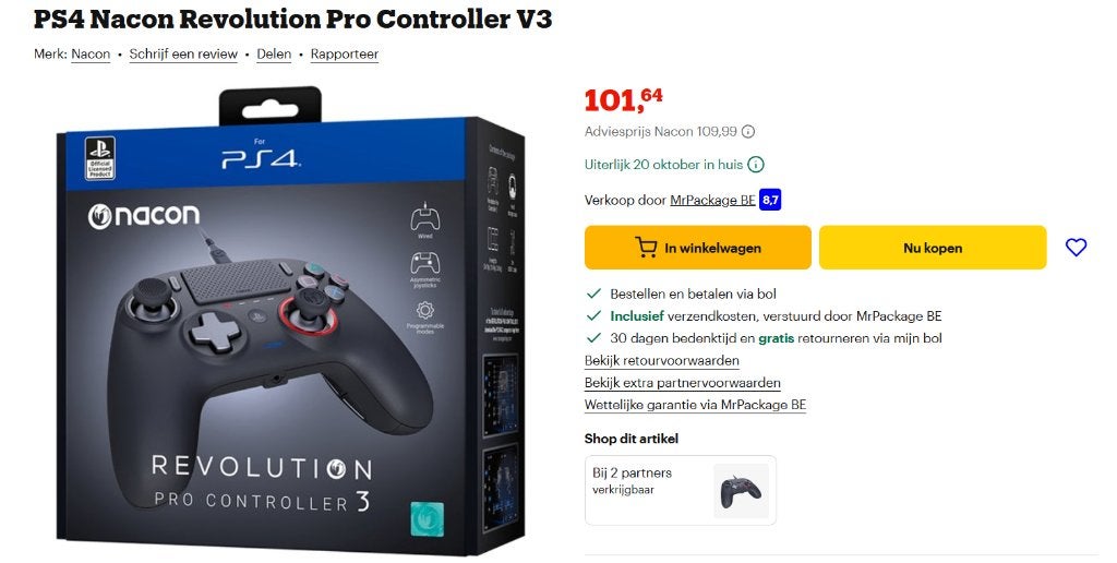 Nacon pro 3 ps4 Nieuw in doos, Games en Spelcomputers, Ophalen of Verzenden, Nieuw, Controller, PlayStation 4