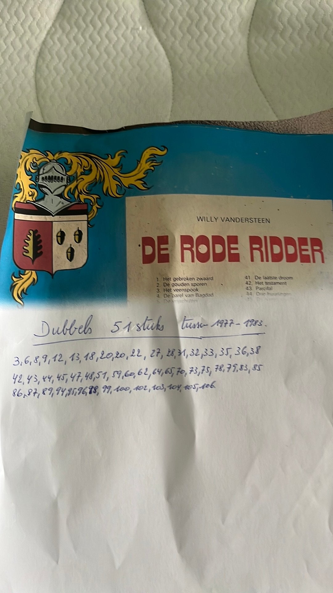 De rode ridder, Boeken, Complete serie of reeks, Ophalen, Gelezen