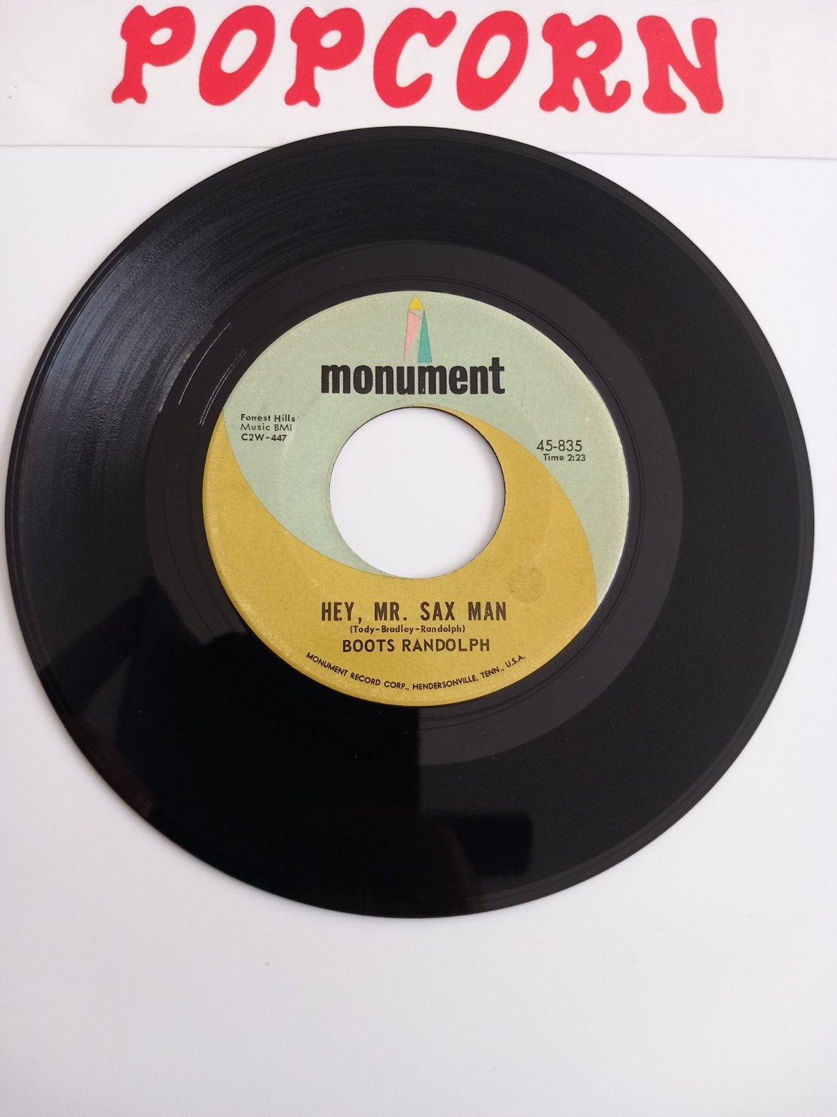 BOOTS RANDOLPH . HEY MR SAX MAN. POPCORN USA 45T, Ophalen of Verzenden