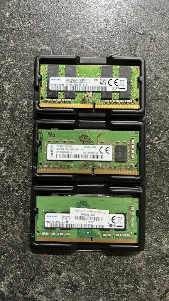 3x RAM DDR4 SO-DIMM (16+8+8 Go), Enlèvement ou Envoi, DDR4, Comme neuf, Laptop