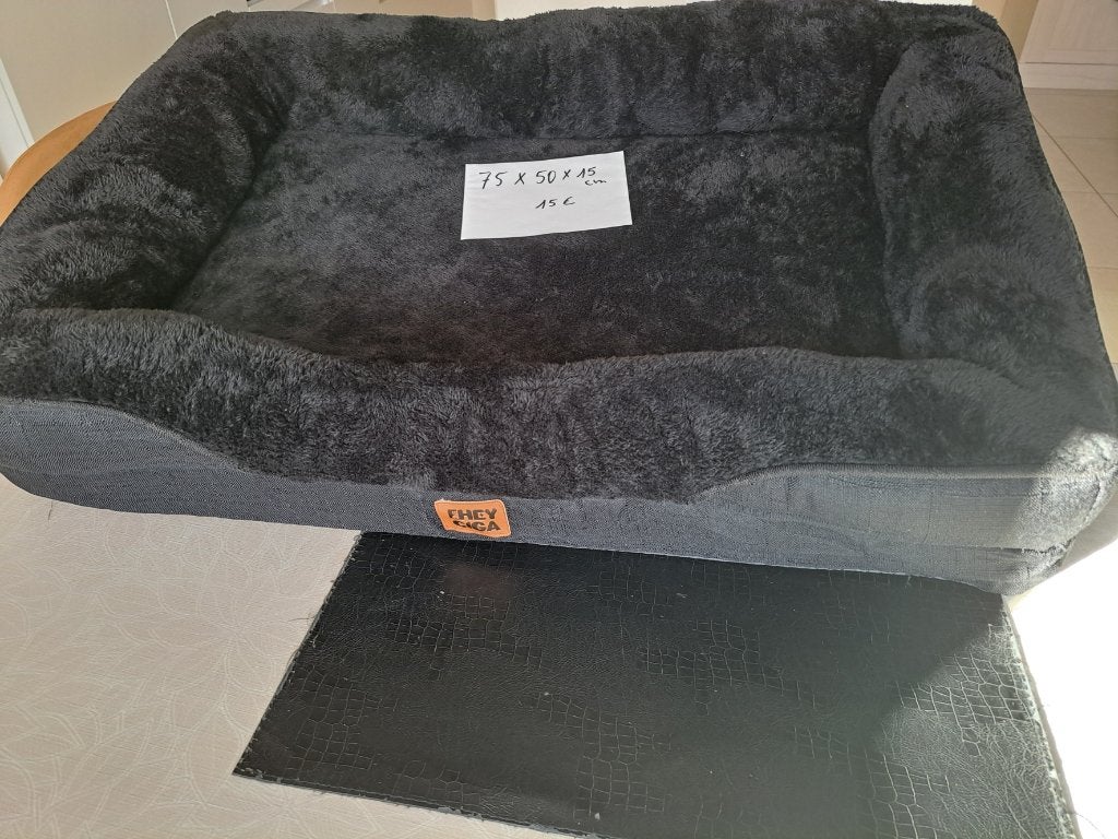 Orthopedisch hondenkussen (bed). (75x50x15cm), zwart., Dieren en Toebehoren, Hondenmanden, Ophalen, Nieuw, Stof