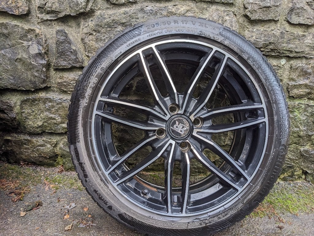 4 jantes alu 17 pouces avec pneus hiver, Ophalen, Gebruikt, Banden en Velgen, 17 inch