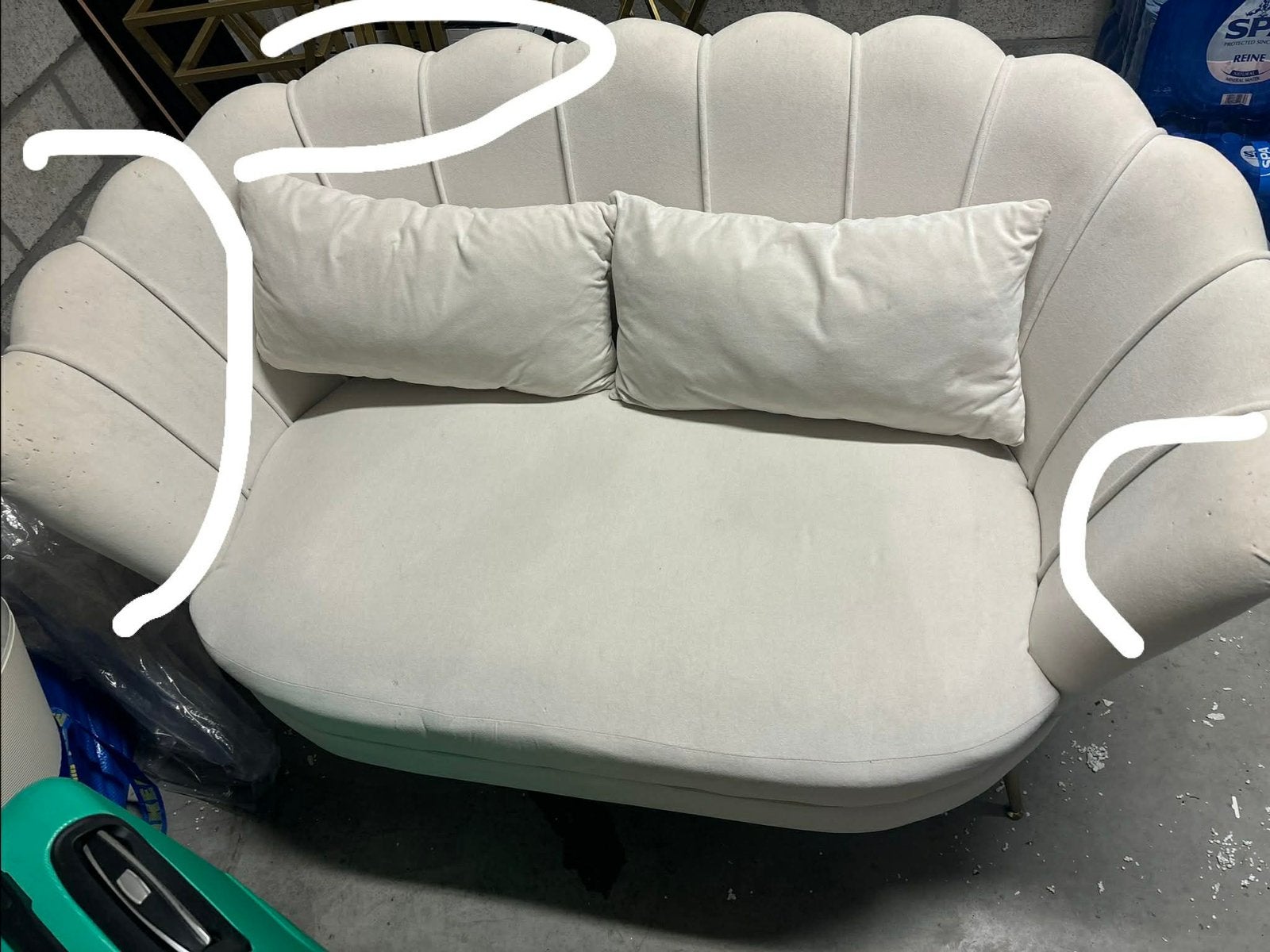 Assise beige, Enlèvement, Utilisé, Deux personnes, Tissus