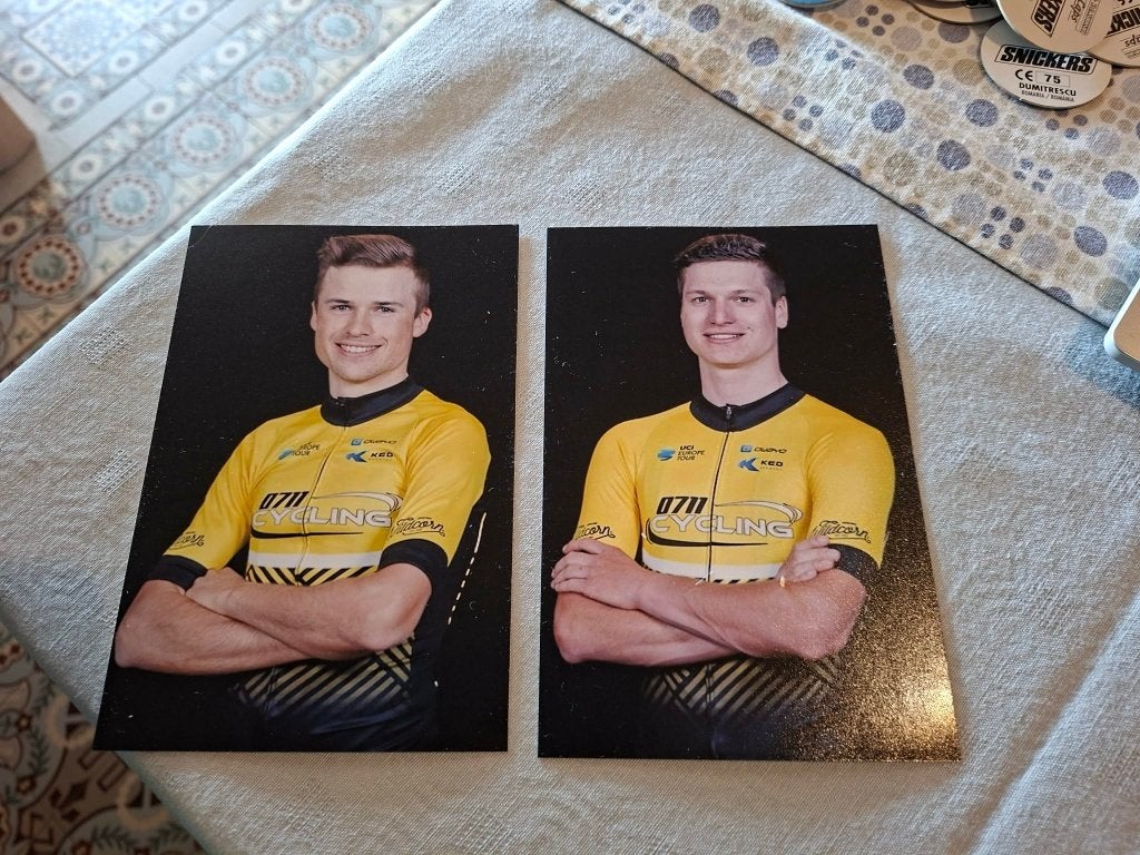 2 Foto's (Repro) 0711 Cycling Team / Hamm en Engel, Ophalen of Verzenden, Zo goed als nieuw, Poster, Plaatje of Sticker