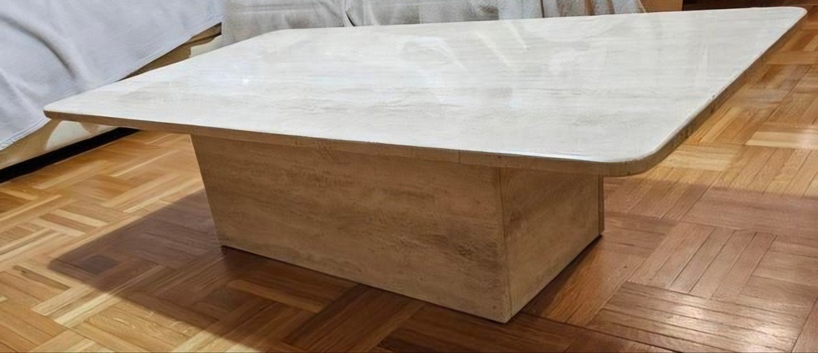 Table basse vintage en travertin italien des années 80, Enlèvement