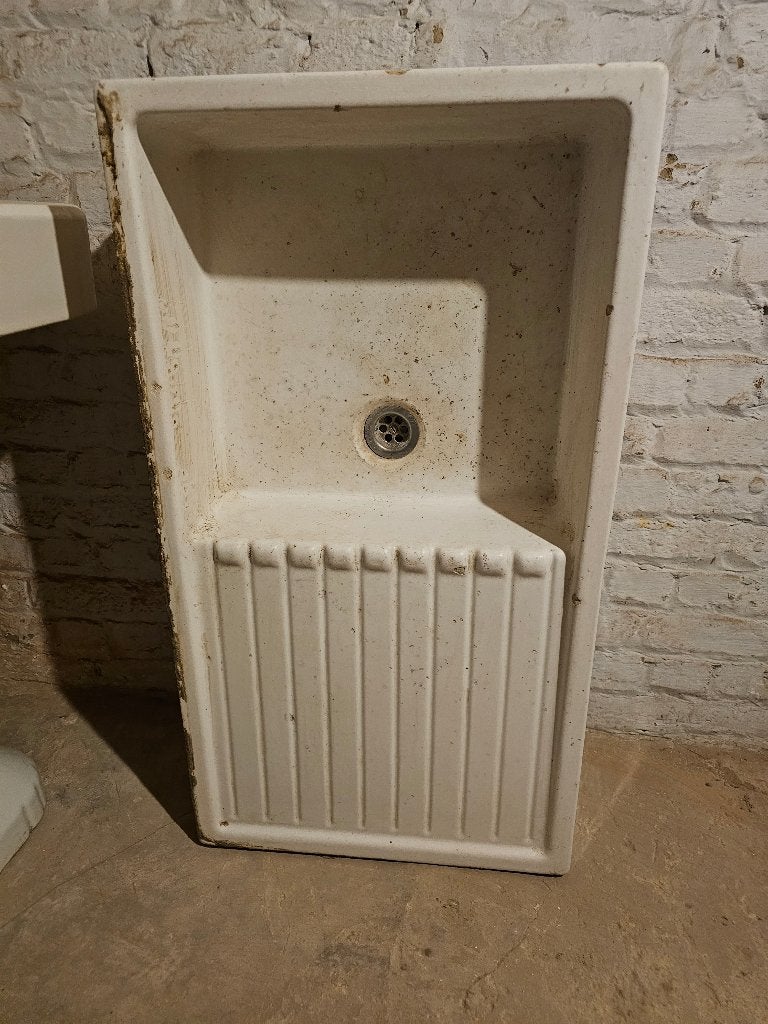 Évier timbre d’office ancien en céramique, Bricolage & Construction, Enlèvement, Utilisé, Lavabo