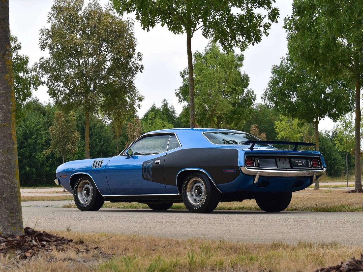 Plymouth Cuda 440-6 / B5 True Blue Metallic / Top Condition, 4 zetels, Leder, Blauw, 2 deurs