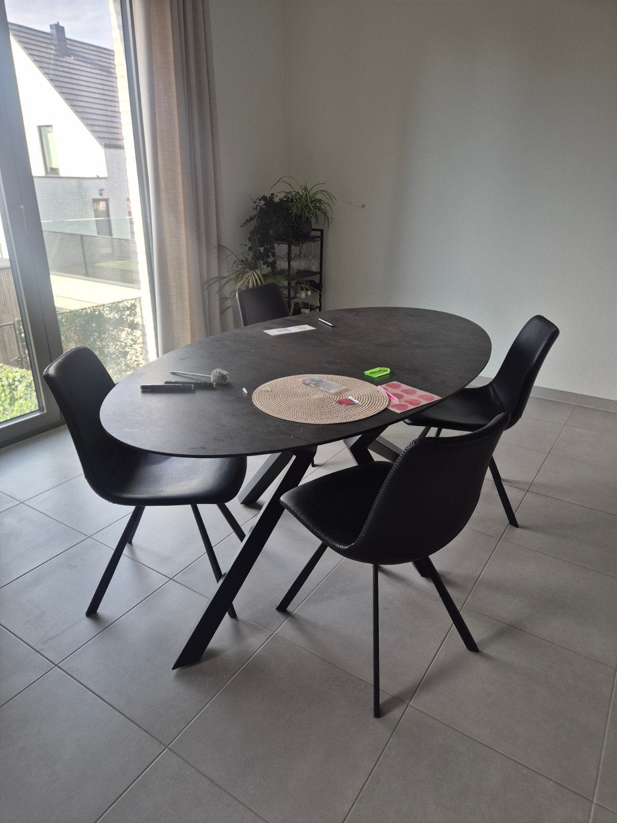 eetkamerstoel, Huis en Inrichting, Ophalen, Kunststof, Gebruikt, Zwart