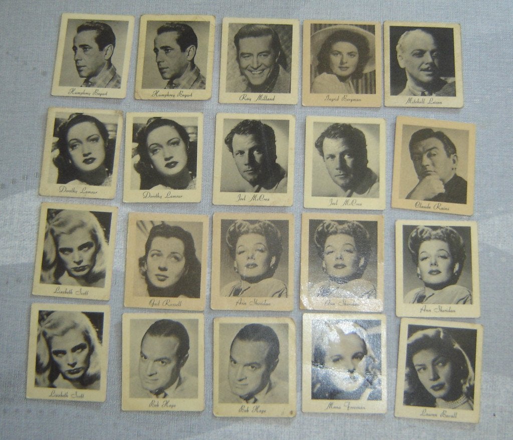 Chromos Filmsterren SMITH'S Chewing Sweets lotje 40st, Gebruikt, Verzenden, 1940 tot 1960, Prent
