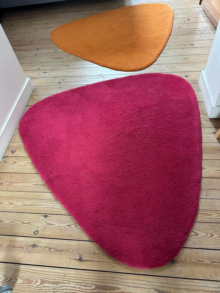 Magnifiques tapis ikea laine orange et cerise 40€/tapis, Enlèvement