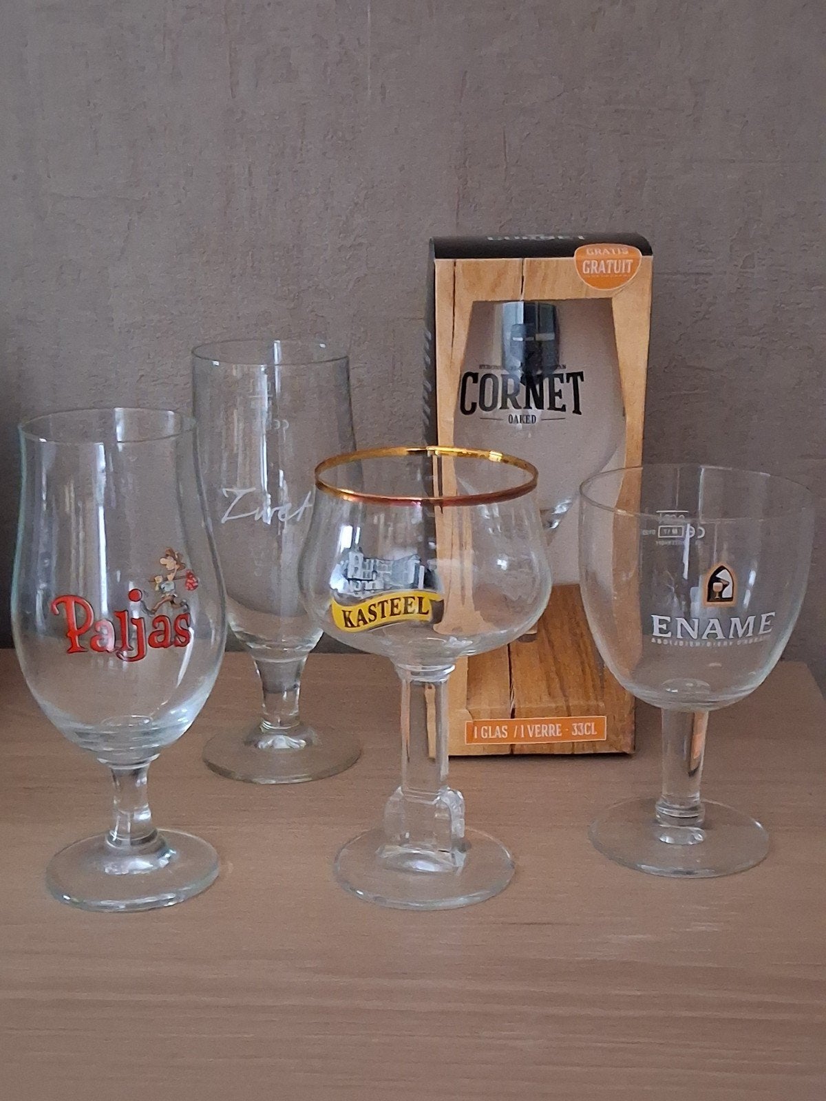 5 Bierglazen - 5 merken, Ophalen, Nieuw, Bierglas