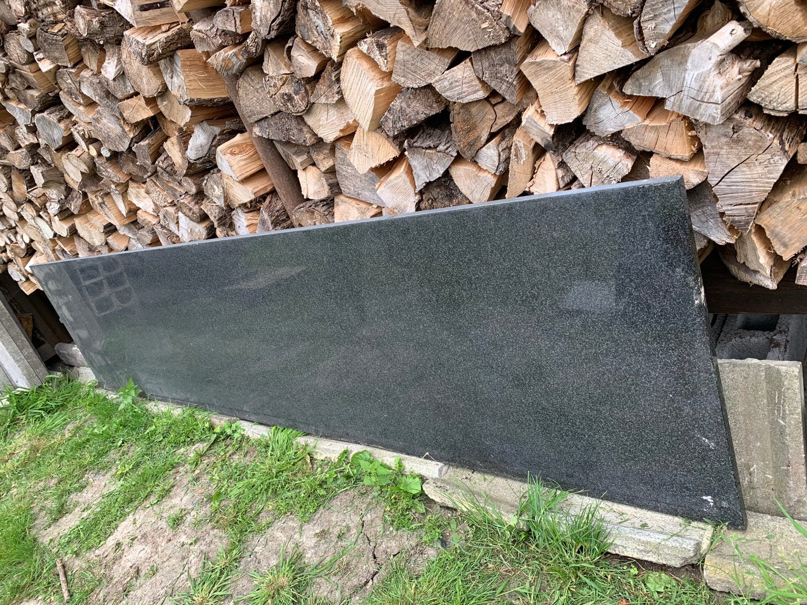 Graniet keukentablet zwart zie foto’s, Ophalen, Zo goed als nieuw, Zwart