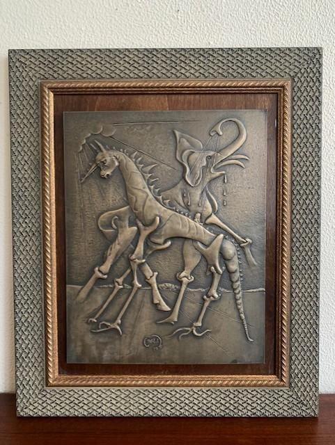 Salvador Dali Bronzen Reliëf Wand Sculptuur 1978, Ophalen of Verzenden, Brons