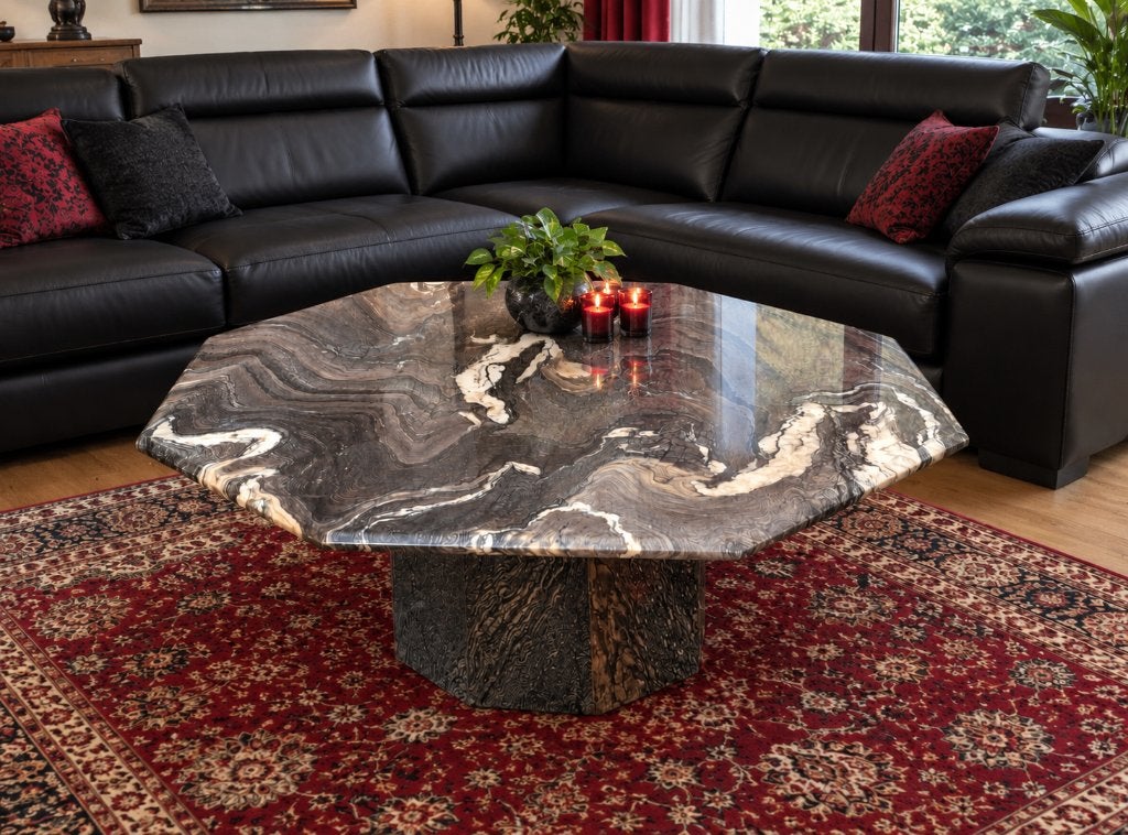 Prachtig graniet salontafel tijdloos en degelijk, Ophalen, Overige materialen, 50 tot 100 cm, Zo goed als nieuw