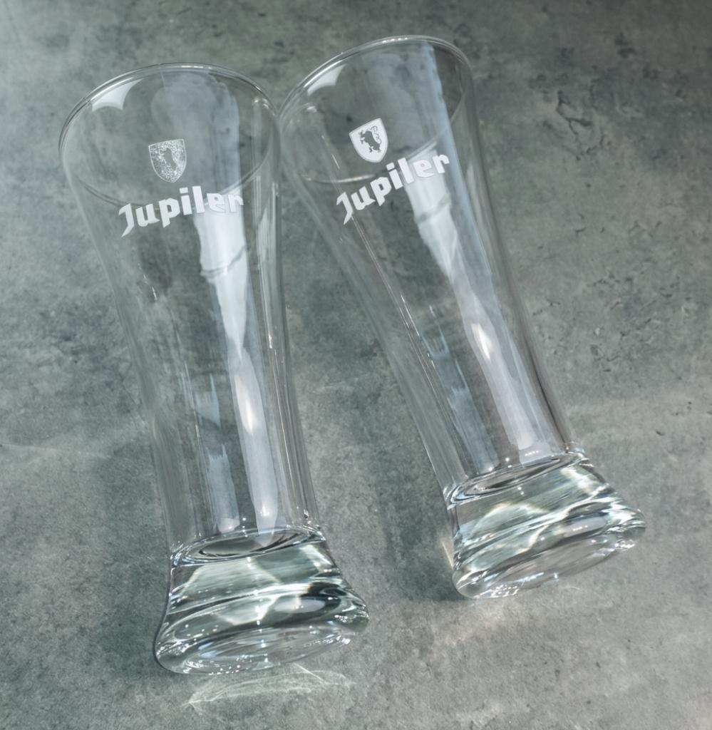 keuken set 2 vintage Jupiler glazen, Ophalen of Verzenden, Nieuw, Bierglas