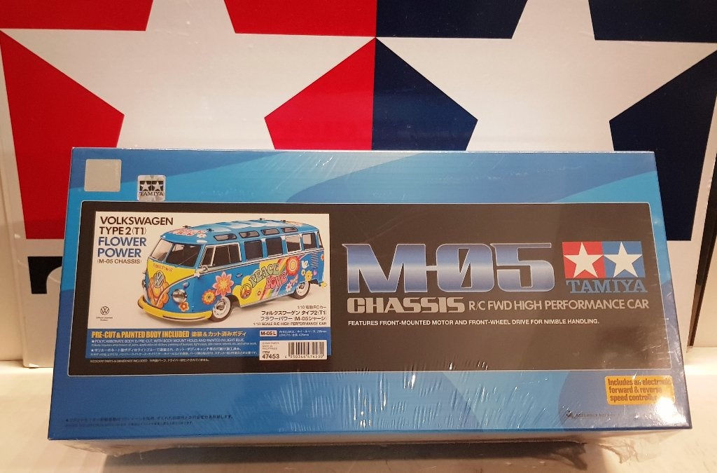 Tamiya VW Bus T1 Samba Flowerpower M-05 kit # 47453, Elektro, Verzenden, Nieuw, Schaal 1:10