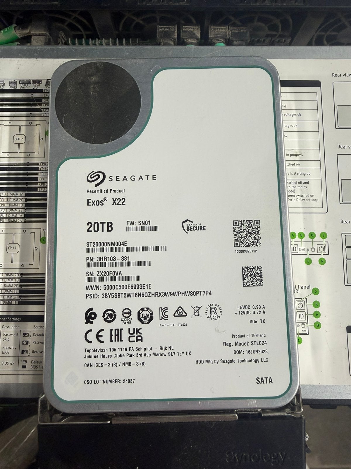 2x 20tb seagate exos, Intern, Gebruikt, SAS, Server
