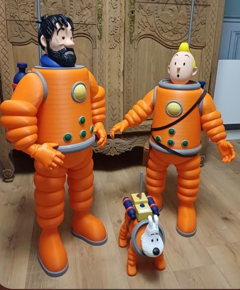 Kuifje kosmonaut 90cm. handgeschilderd, Verzamelen, Beelden en Beeldjes, Ophalen of Verzenden, Nieuw, Overige typen