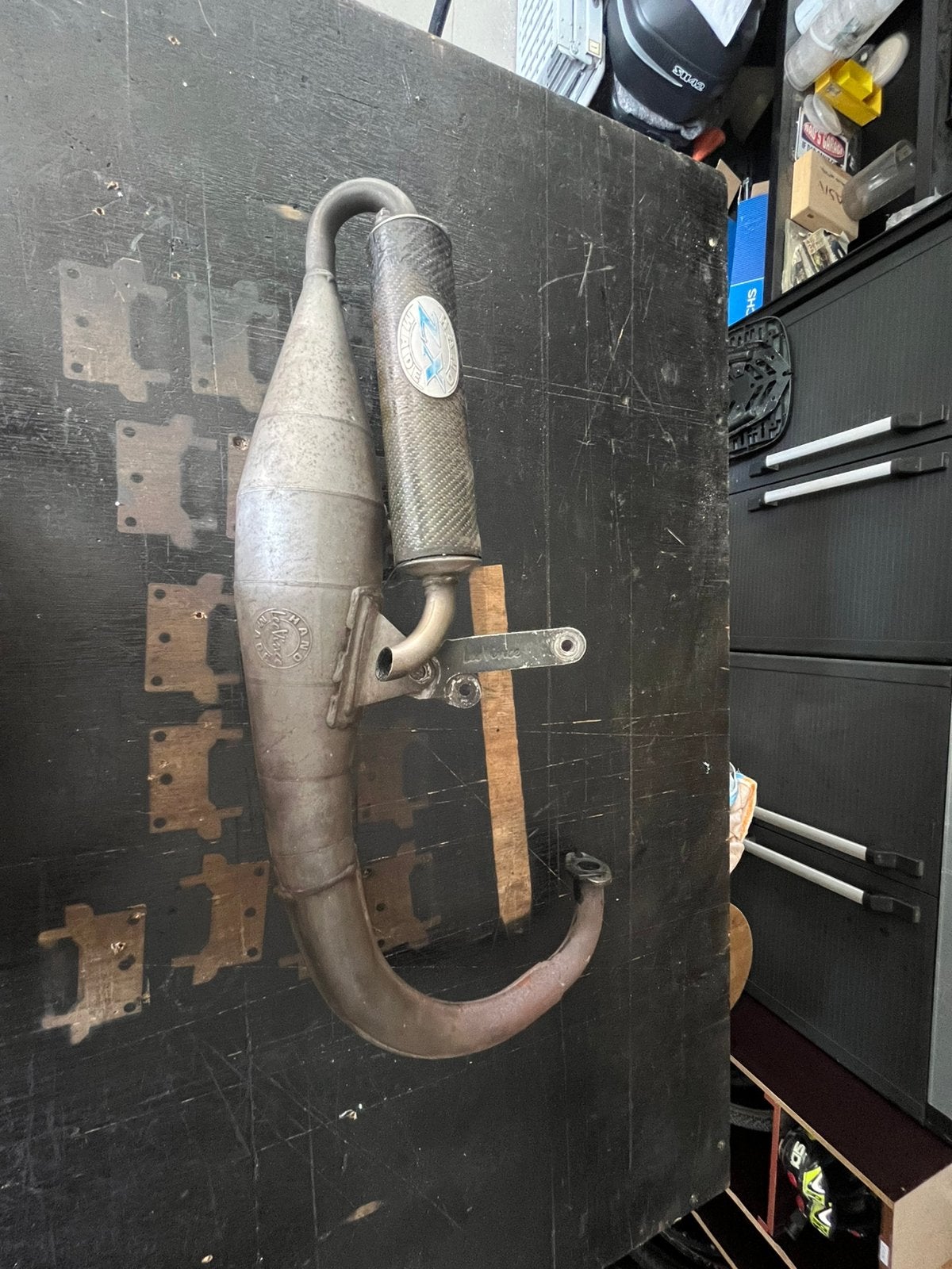 Leovince handmade minarelli verticaal, mbk booster, Enlèvement, Utilisé, Pot d'échappement