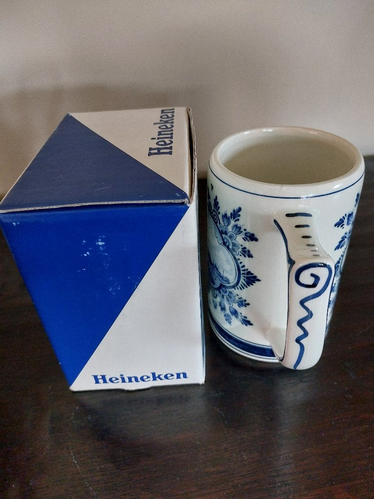 Delfts blauwe Heineken bierpul. Nog in verpakking. Jaren 70, Ophalen of Verzenden, Nieuw, Pul(len), Heineken