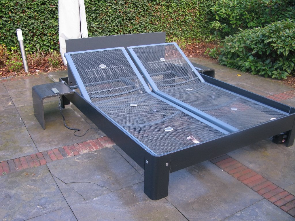 Auping Auronde 160 x 200 , elektrisch met 2 tafeltjes, Huis en Inrichting, Ophalen, Gebruikt, Tweepersoons, 200 cm