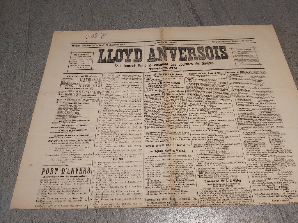 Krant Dagblad Antwerpen Nieuwe Gazet Anvers Handelsblad, Collections, Revues, Journaux & Coupures, Enlèvement ou Envoi, Journal