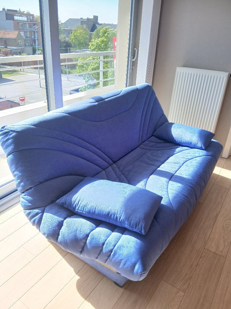 zetelbed, Huis en Inrichting, Ophalen, Zo goed als nieuw, Tweepersoons, Blauw