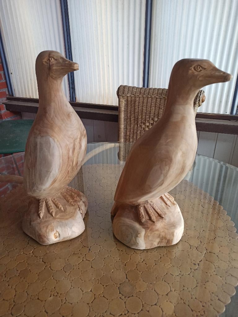 vogel in teak hout, Ophalen, Nieuw, Hout, Dierenbeeld