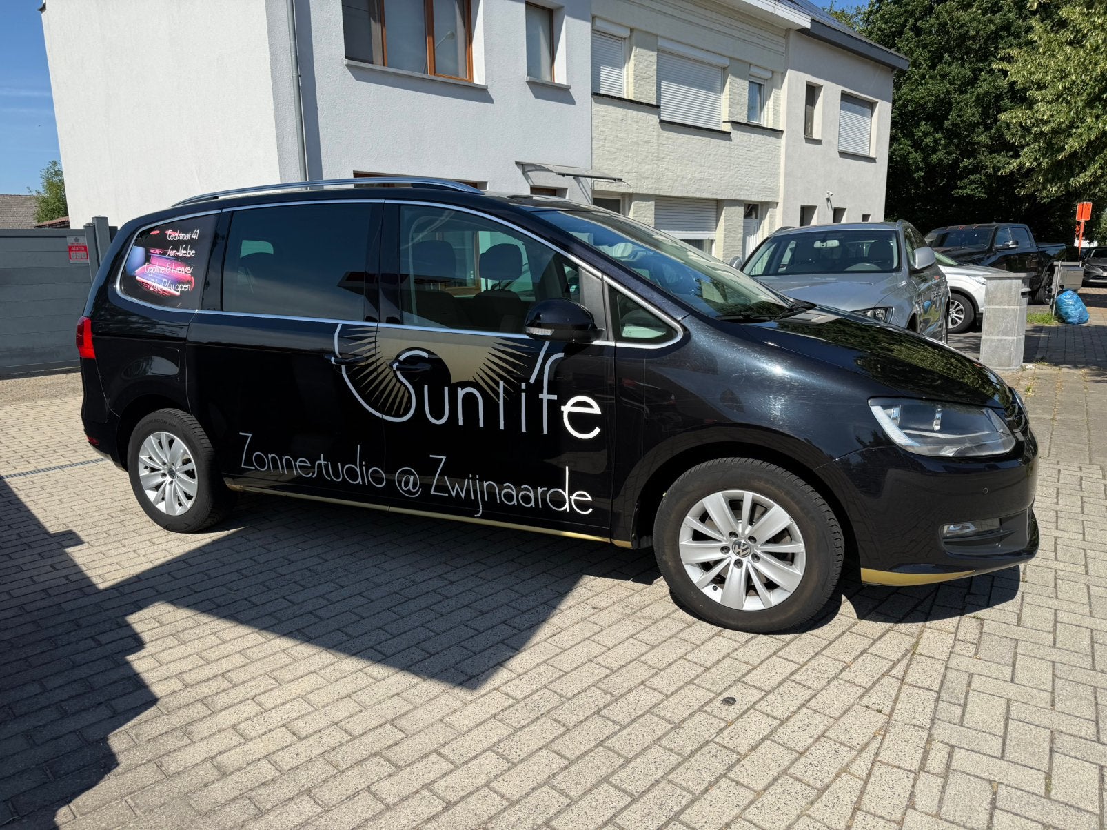 WV Sharan bj2013 2.0TDI 7Zit. Automaat BTW Wagen, Auto's, Volkswagen, Zwart, 4 cilinders, 149 g/km, Bedrijf