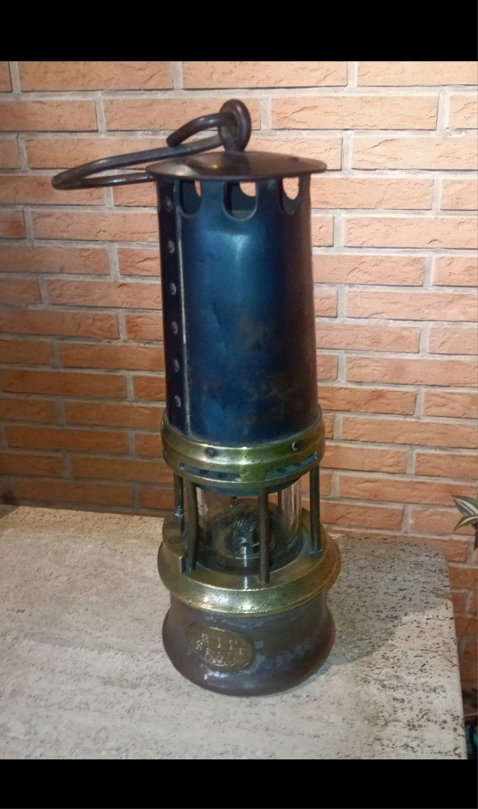 lampe de mineur complète avec verre Val St lambert, Antiquités & Art, Antiquités | Outils & Instruments, Enlèvement ou Envoi