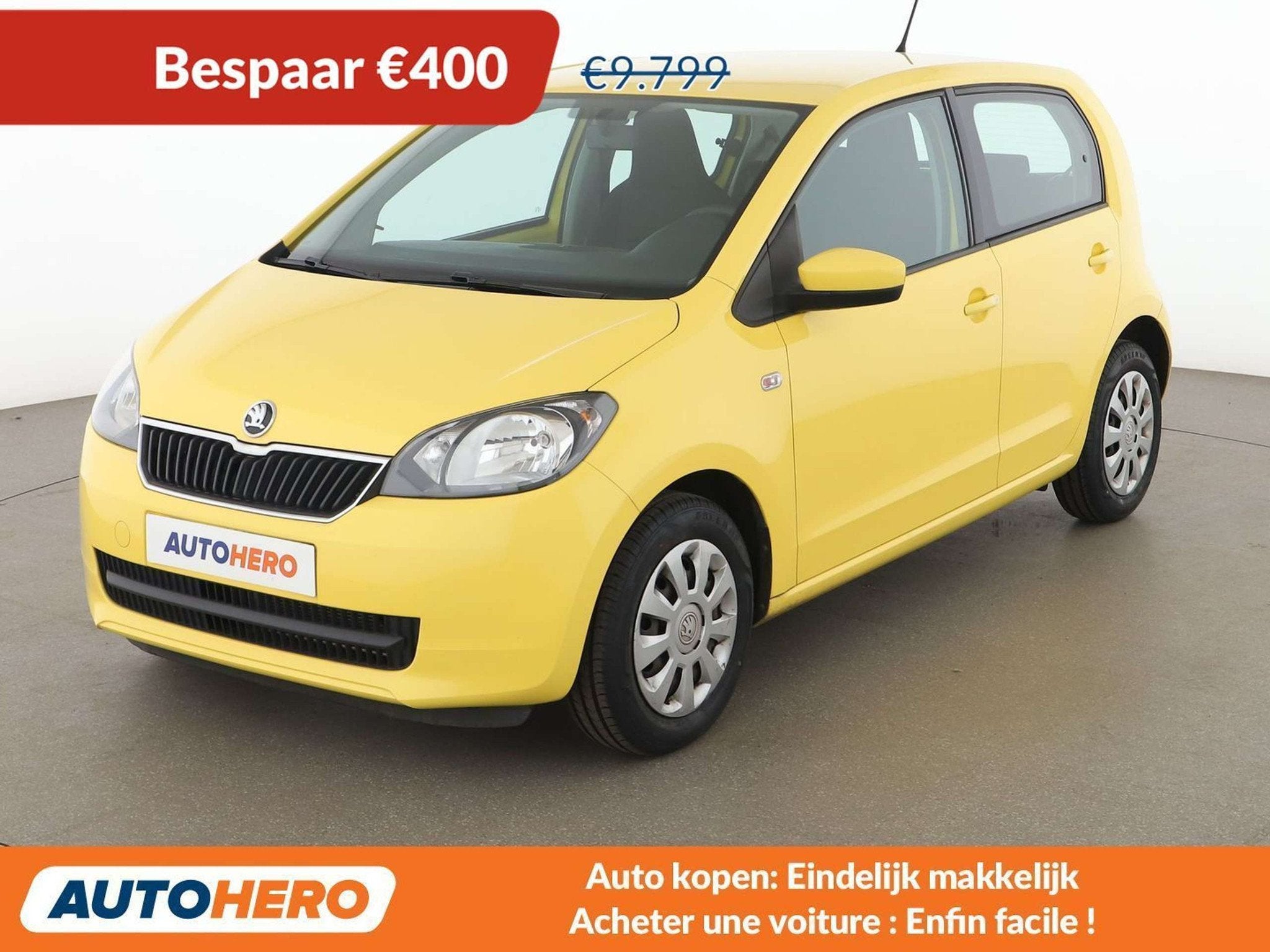 Skoda Citigo 1.0 MPI Ambition (année de construction 2016), Autos, Achat, Jaune, 5 portes, Citigo
