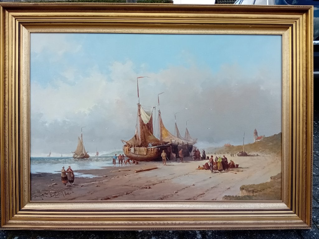 Schilderij Hendrick Vader, Antiquités & Art, Art | Peinture | Classique, Peinture à l'huile, Signé, Enlèvement, Toile