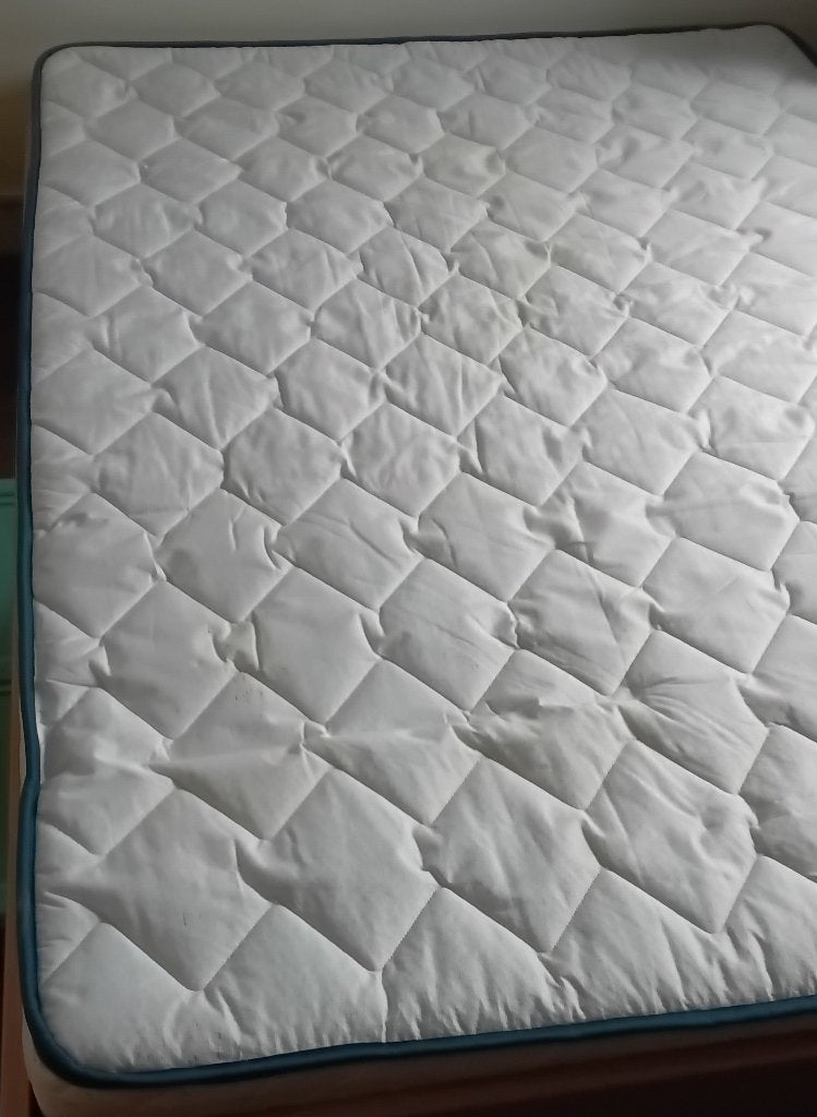 Lit double en bois, Maison & Meubles, Gris, 140 cm, Enlèvement, Utilisé