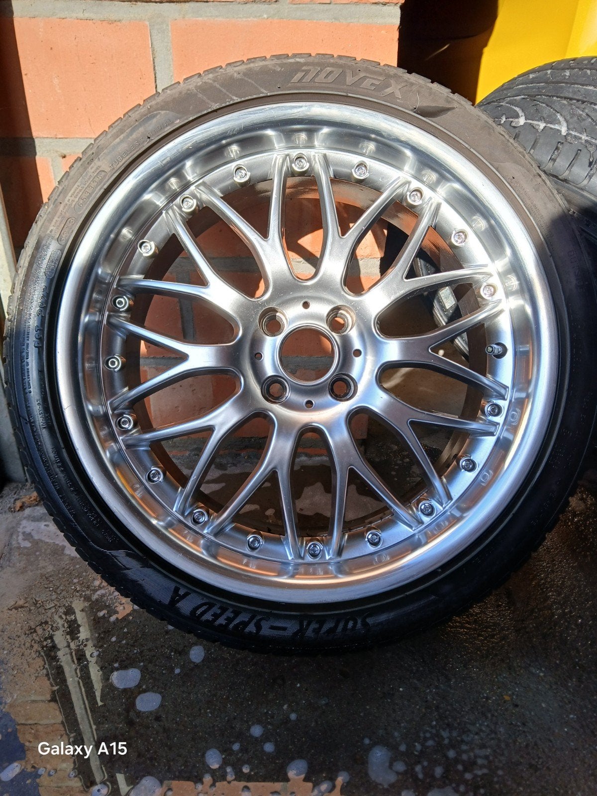 4x100 evo racing velgen met banden, Ophalen, 18 inch, Gebruikt, Band(en)