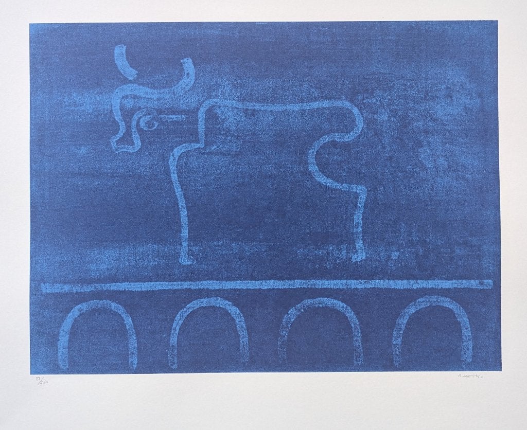 René Smits - koetje - zeefdruk, Antiquités & Art, Art | Lithographies & Sérigraphies, Sérigraphie, Édition limitée, Numéroté, Signé